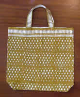Brown hand blocked fabric bag
